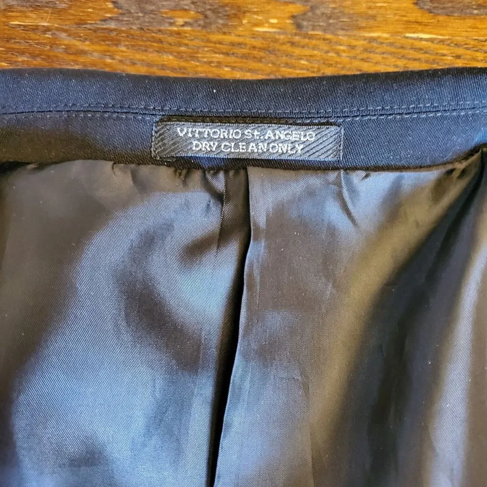 Vittorio St. Angelo Milan Men's Black Tuxedo Blazer Jacket Formal 46R Satin Trim - Picture 10 of 16